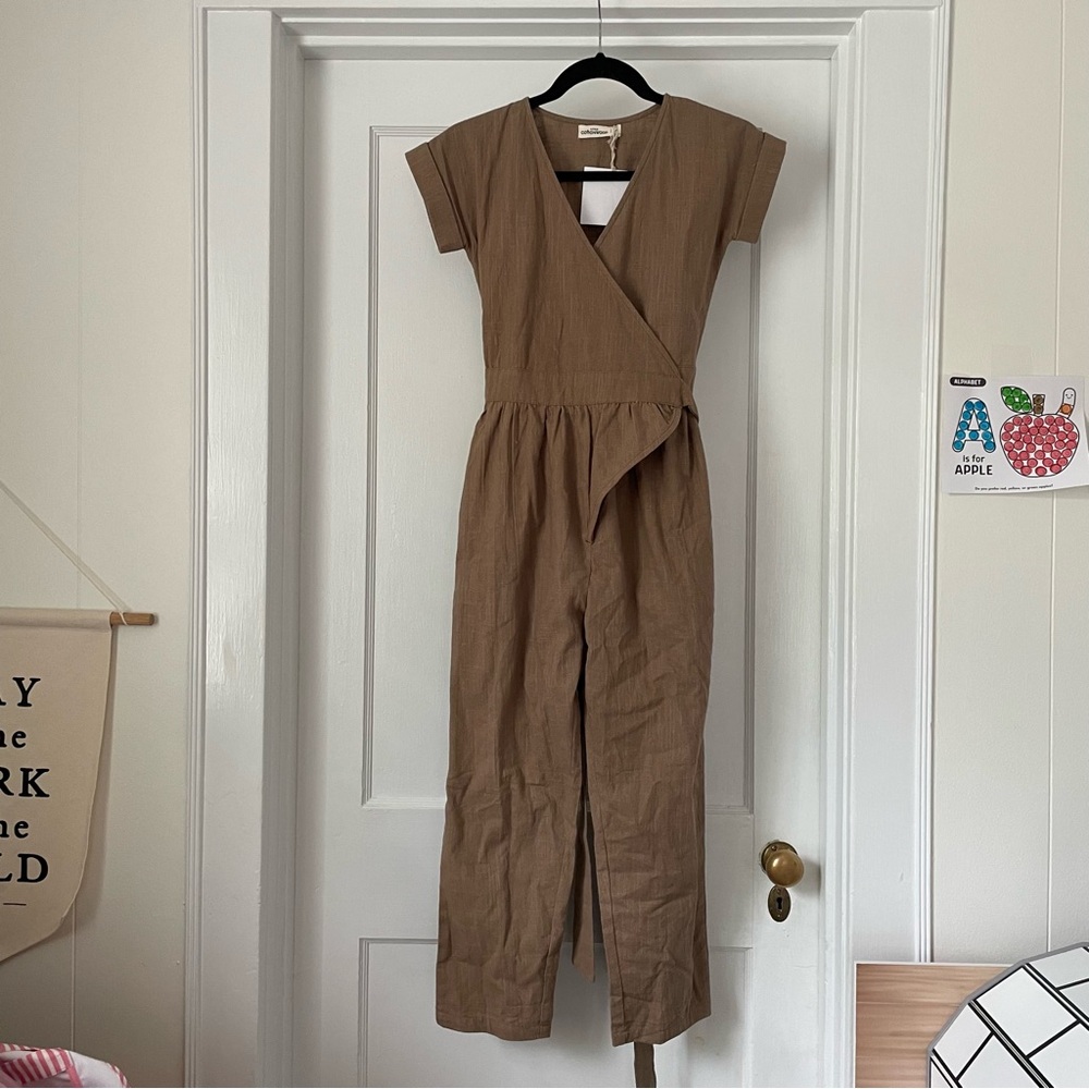 SOLD Little Cottonwood NWT Linen Fern Wrap Jumpsuit - Picture 1 of 3